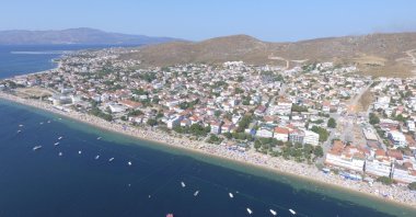 Aerial view of the seacoast of Avşa Island, Balıkesir, northwestern Türkiye, July 16, 2023. (DHA Photo)