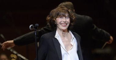 British actress and singer Jane Birkin performs on stage at the Festival Antigel in Geneva, Switzerland, Feb. 9, 2018. (EPA Photo)