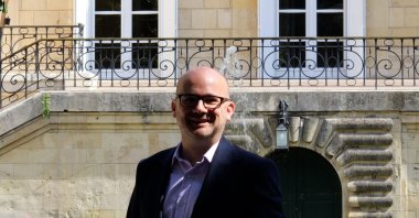 The Consul General of France in Istanbul Olivier Gauvin, poses in the garden of the Palace of France, Istanbul, Türkiye, July 14, 2023. (Photo by Ahmet Koçak)