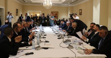 Turkish and Syrian delegations, accompanied by Russian and Iranian delegates, attend a quadrilateral meeting in Astana, Kazahkstan, June 20, 2023. (AA Photo)