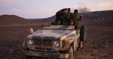 Polisario Front soldiers during a shooting exercise near Mehaires, Western Sahara on Oct. 13, 2021. (AP File Photo)