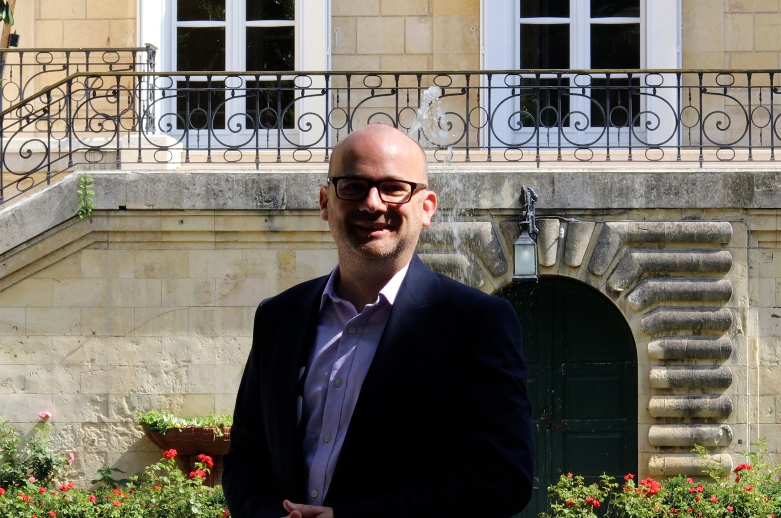 The Consul General of France in Istanbul Olivier Gauvin, poses in the garden of the Palace of France, Istanbul, Türkiye, July 14, 2023. (Photo by Ahmet Koçak)