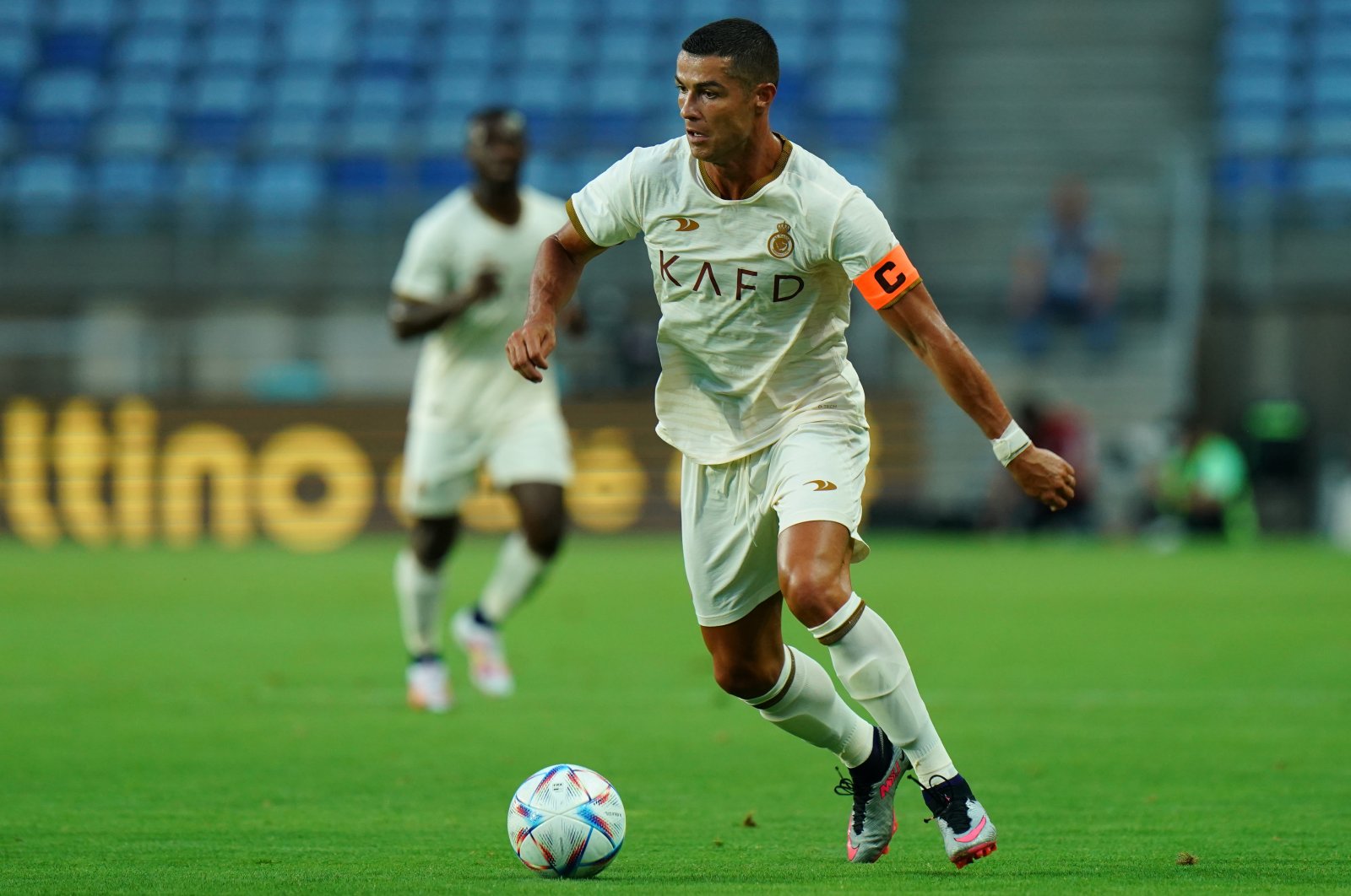 Al Nassr&#039;s Cristiano Ronaldo in action during the preseason friendly match against Celta Vigo at Estadio Algarve, Faro, Portugal, July 17, 2023.  (Getty Images Photo)