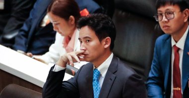 Move Forward Party&#039;s leader and prime ministerial candidate Pita Limjaroenrat (C) reacts after being suspended as a lawmaker, Bangkok, Thailand, July 19, 2023. (EPA Photo)