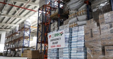Aid materials shipped by IHH to war-torn Sudan, Istanbul, Türkiye, July 19, 2023. (DHA Photo)