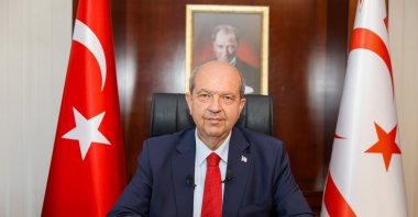 Turkish Cyprus President Ersin Tatar spoke ahead of the anniversary of the peace operation, in Lefkoşa (Nicosia), Turkish Republic of Northern Cyprus, July 19, 2023. (AA Photo)