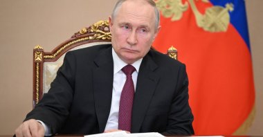 Russian President Vladimir Putin chairs a meeting with members of the government, via video link in Moscow, Russia, July 19, 2023. (Reuters Photo)