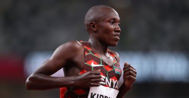 Kenya&#039;s Rhonex Kipruto competes in the Men&#039;s 10,000-meter final on day seven of the Tokyo 2020 Olympic Games at Olympic Stadium, Tokyo, Japan, July 30, 2021. (Getty Images Photo)