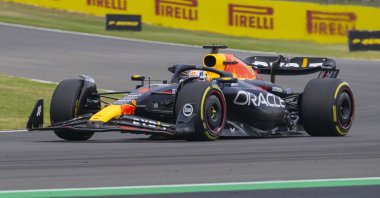 Red Bull's Max Verstappen in action during British Grand Prix, Silverstone, U.K., July 9, 2023. (AA Photo)