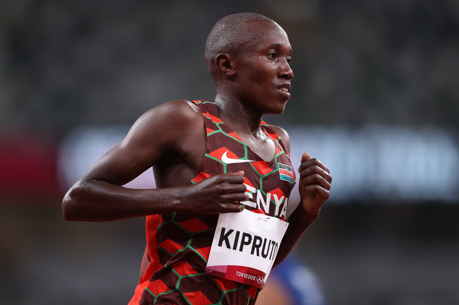 Kenya&#039;s Rhonex Kipruto competes in the Men&#039;s 10,000-meter final on day seven of the Tokyo 2020 Olympic Games at Olympic Stadium, Tokyo, Japan, July 30, 2021. (Getty Images Photo)