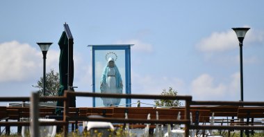 The photograph shows the Madonna of Trevignano, north of Rome, Italy, April 21, 2023. (AFP Photo)