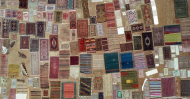 An aerial view of colorful handwoven carpets, Antalya, southern Türkiye, July 20, 2023. (AA Photo)
