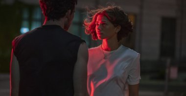 Zendaya (R), in a scene from the film &quot;Challengers.&quot; (AP Photo)