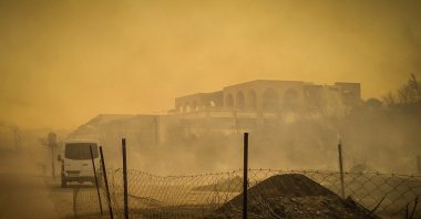 A burnt hotel is seen during a wildfire on the island of Rhodes, Greece, July 22, 2023. (Eurokinissi via Reuters)