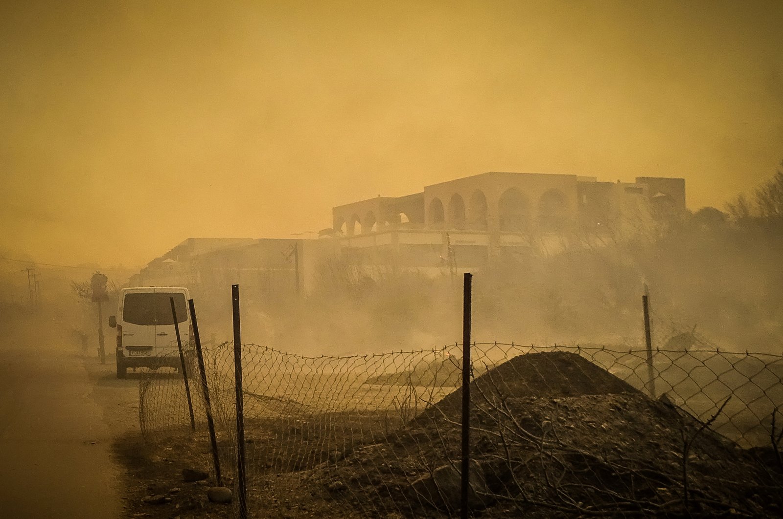 A burnt hotel is seen during a wildfire on the island of Rhodes, Greece, July 22, 2023. (Eurokinissi via Reuters)