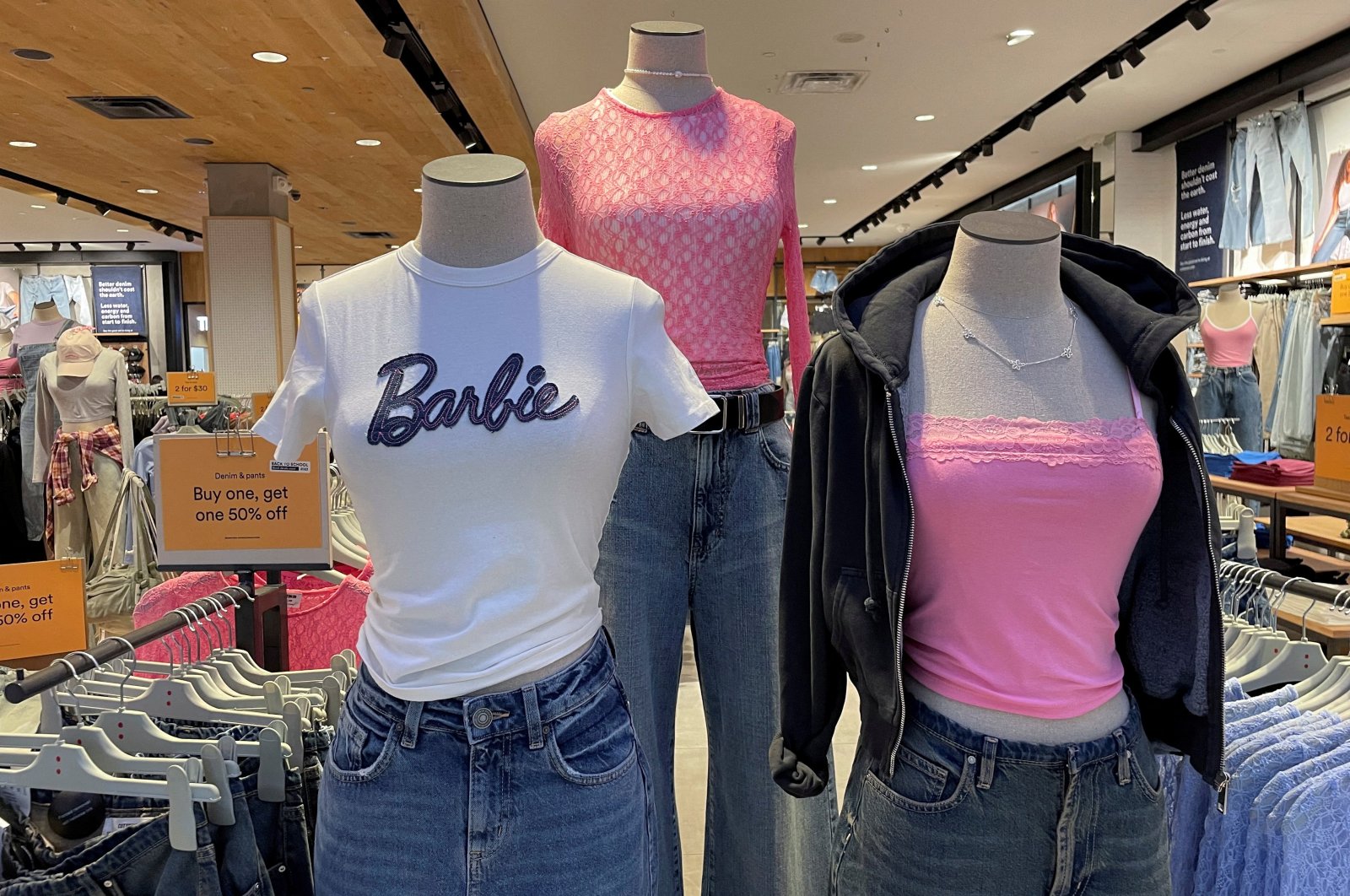 Barbie-themed merchandise on display at a mall in Glendale, California, U.S. July 17, 2023. (Reuters Photo)