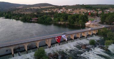 The rising waters of the Gediz River flow through Adala Canyon, Manisa, western Türkiye, July 24, 2023. (AA Photo)