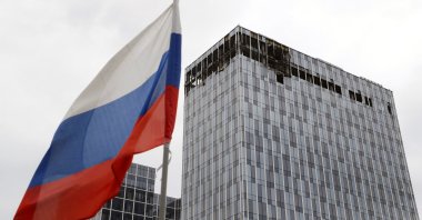 A view of a damaged building following a drone attack in Moscow, Russia, July 24, 2023. (EPA Photo)