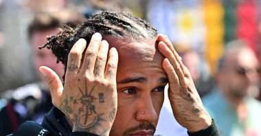 Mercedes' Lewis Hamilton before the race at the Hungarian Grand Prix at the Hungaroring, Budapest, Hungary, July 23, 2023. (Reuters Photo)