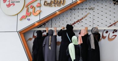 Afghan beauticians close their beauty salon in Kabul, Afghanistan, July 24, 2023. (Reuters Photo)