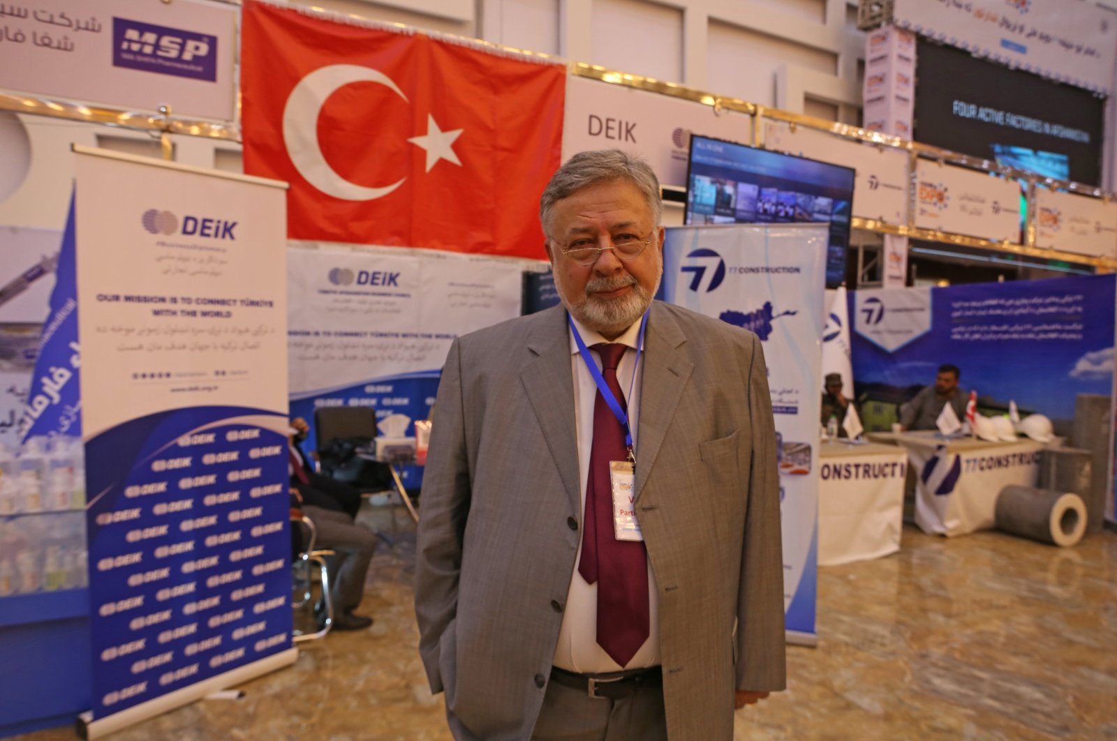 Former Ambassador and Afghanistan Representative of the Organization of Islamic Cooperation (OIC) Hüseyin Avni Botsalı poses during an interview at the Imam Abu Hanifa International Trade and Industry Fair in the capital Kabul, Afghanistan, July 25, 2023. (AA Photo)