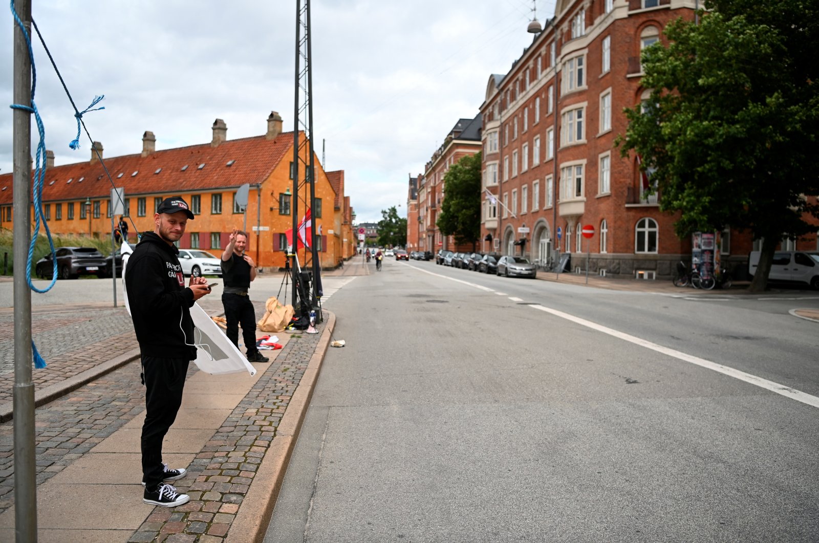 Far-right &quot;Danish Patriots&quot; demonstrate in front of the Iraqi embassy in Copenhagen, Denmark July 24, 2023. (Ritzau Scanpix/Thomas Sjoerup/via Reuters)