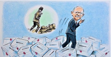 "The main opposition leader Kemal Kılıçdaroğlu recently invoked Mustafa Kemal Atatürk, the republic’s founder, as a last resort to defend himself." (Illustration by Erhan Yalvaç)