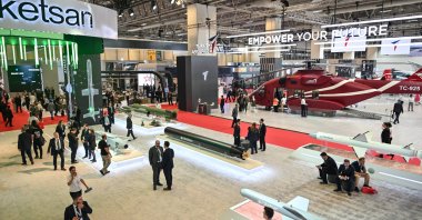 Vehicles and platforms developed by Turkish defense companies are on display at IDEF 2023 defense fair, in Istanbul, Türkiye, July 25, 2023. (AA Photo)