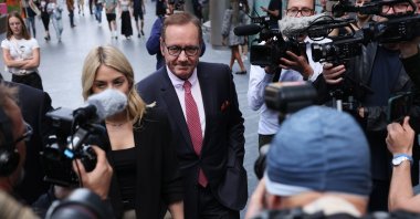 U.S. actor Kevin Spacey departs Southwark Crown Court in London, Britain, July 26, 2023. (EPA Photo)
