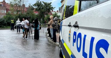 Police stand guard near the Iraqi embassy ahead of a demonstration in Stockholm, Sweden July 20, 2023. (Reuters File Photo)