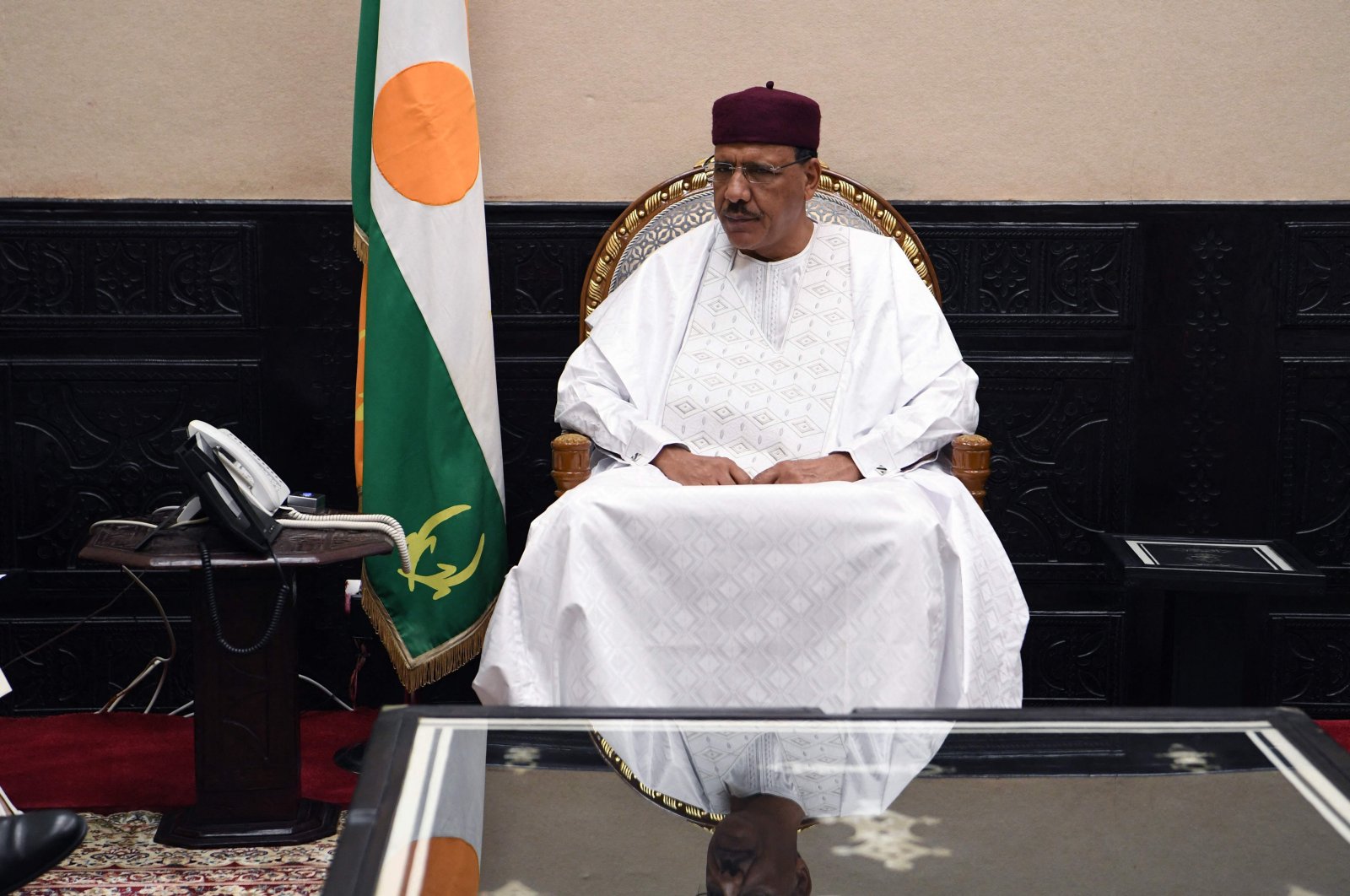 Niger&#039;s President Mohamed Bazoum attends a program in Niamey, Niger, July 15, 2022. (AFP Photo)