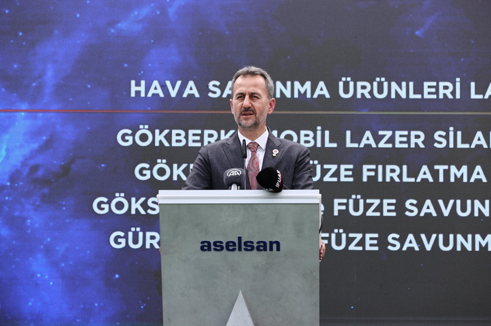  The head of the Presidency of Defense Industries (SSB) Haluk Görgün speaks at the 16th International Defense Industry Fair (IDEF) in Istanbul, Wednesday, July 26, 2023. (AA Photo)