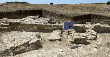 A signing ceremony was organized to ensure the continuation of the excavation works at Bathonea Ancient City, which has been under excavation since 2009 and is listed among the top ten archaeological discoveries, Istanbul, Türkiye, July 26, 2023. (IHA Photo)