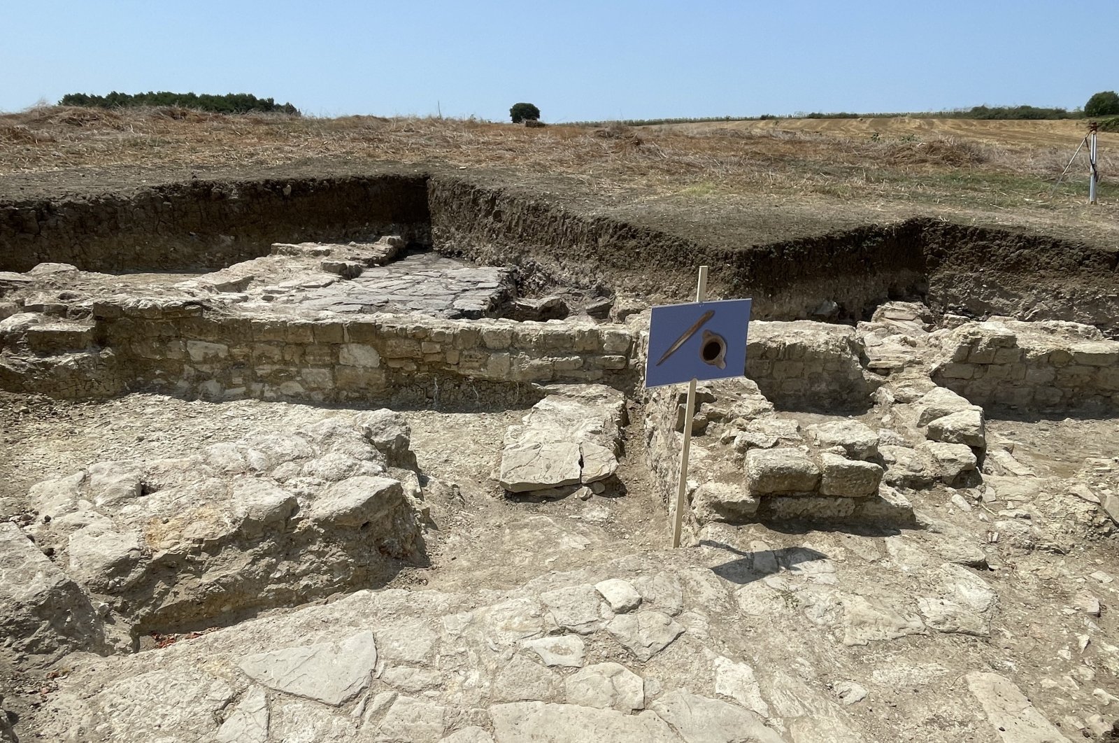 A signing ceremony was organized to ensure the continuation of the excavation works at Bathonea Ancient City, which has been under excavation since 2009 and is listed among the top ten archaeological discoveries, Istanbul, Türkiye, July 26, 2023. (IHA Photo)