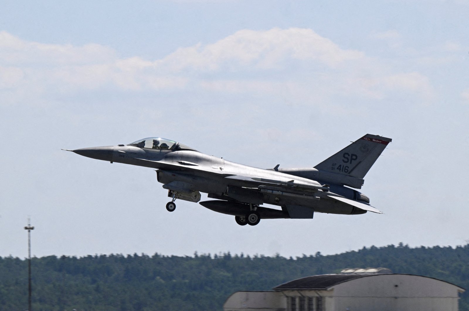 An F-16 fighter jet takes off during a media day of NATO&#039;s &quot;Air Defender 23&quot; military exercise at Spangdahlem U.S. Air Base near the German-Belgian border, Germany, June 14, 2023. (Reuters File Photo)
