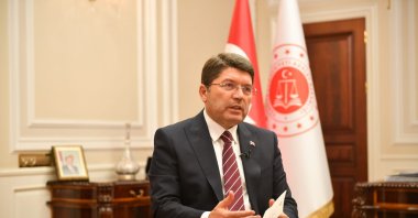 Justice Minister Yılmaz Tunç speaks during an interview, in the capital Ankara, Türkiye, July 28, 2023. (DHA Photo)