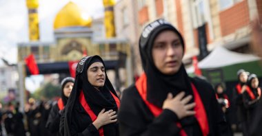 Shiite Muslims take part in the &quot;Ashura&quot; to commemorate the death of the grandson of the Prophet Muhammad who died during the Battle of Karbala in A.D. 680, Istanbul, Türkiye, July 27, 2023. (AFP Photo)