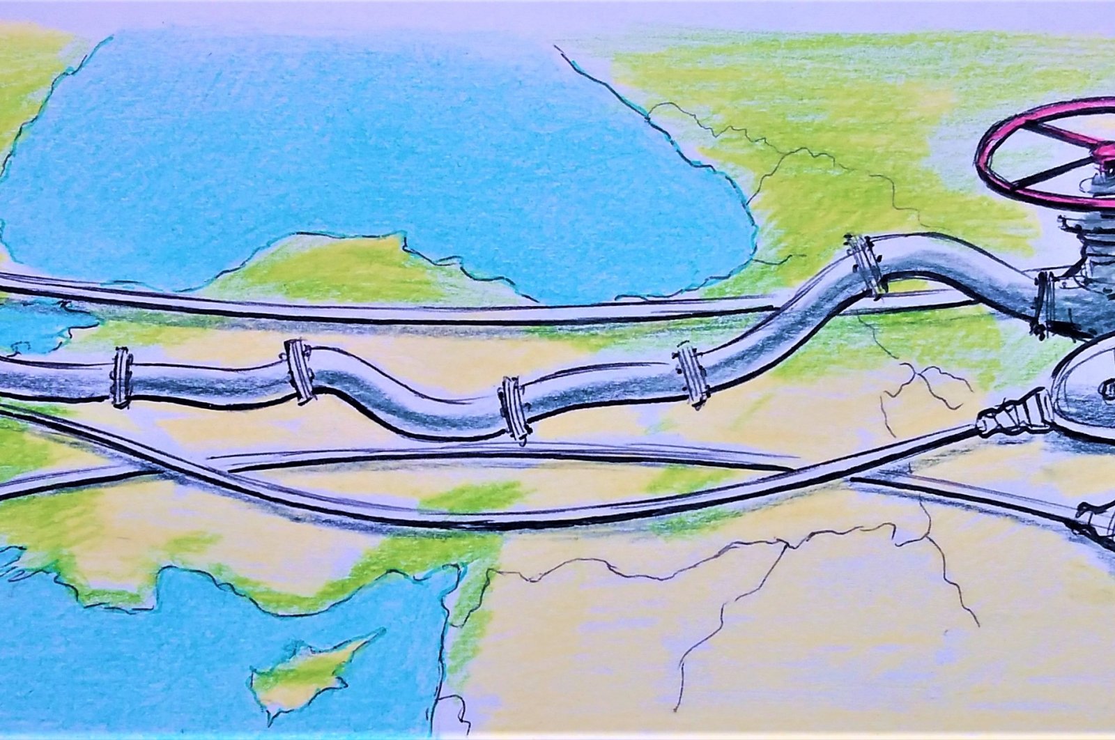 &quot;The EU&#039;s strategy for Central Asia is related to the individual countries&#039; commitment to reform and strengthen democracy, human rights, the rule of law and economic diversity.&quot; (Illustration by Erhan Yalvaç)