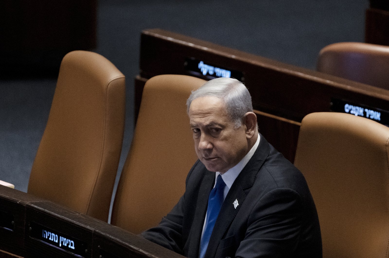 Israeli PM Benjamin Netanyahu attends a session of the Knesset, in Jerusalem, July 24, 2023. (AP Photo)