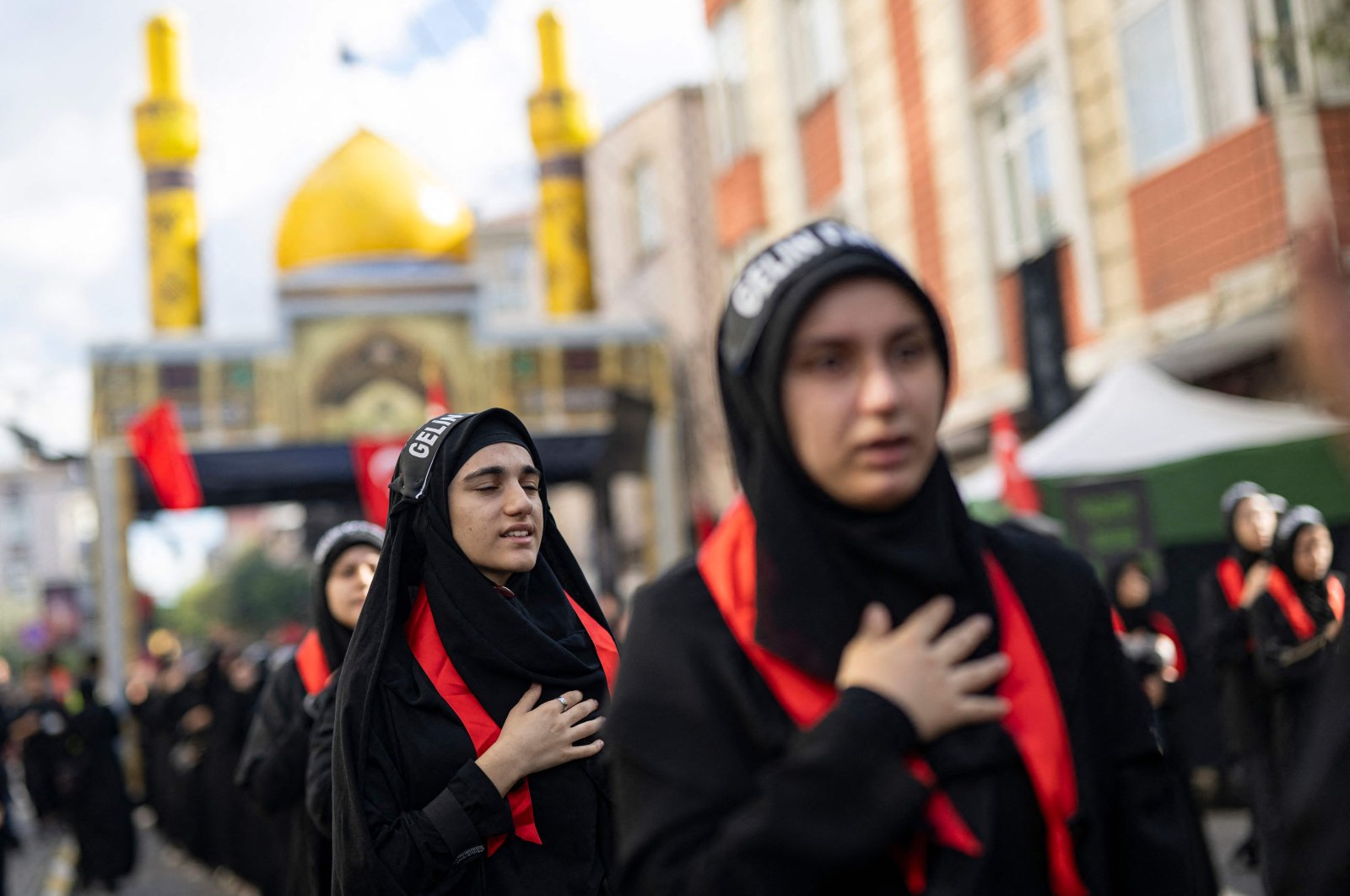 Shiite Muslims take part in the &quot;Ashura&quot; to commemorate the death of the grandson of the Prophet Muhammad who died during the Battle of Karbala in A.D. 680, Istanbul, Türkiye, July 27, 2023. (AFP Photo)