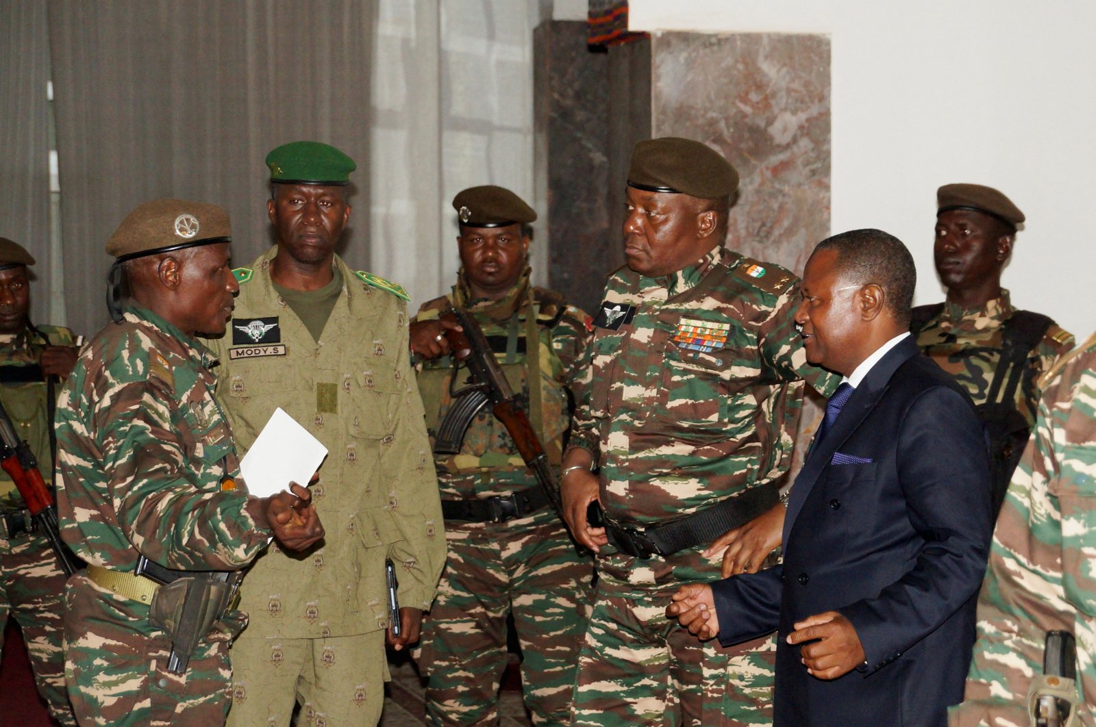 General Abdourahmane Tiani, who was declared as the new head of state of Niger by leaders of a coup, arrives to meet with ministers in Niamey, Niger July 28, 2023. (Reuters Photo)