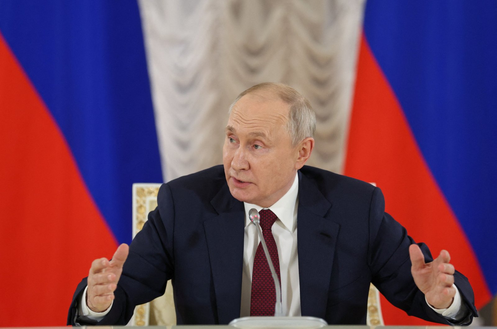 Russia&#039;s President Vladimir Putin speaks during a news conference following the Russia-Africa summit in St. Petersburg, Russia, July 29, 2023. (Reuters Photo)