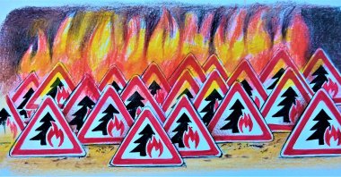 &quot;The protection and survival of the vegetation, land and sea creatures in the Mediterranean are directly related to the prevention of temperature rise in land and seawater owing to global climate change.&quot; (Illustration by Erhan Yalvaç)