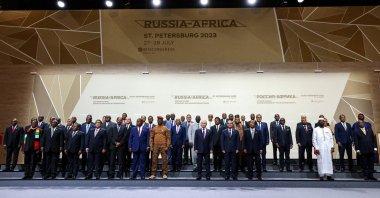Russian President Vladimir Putin and participants of the Russia-Africa summit pose for a photo in St. Petersburg, Russia, July 28, 2023. (Reuters Photo)