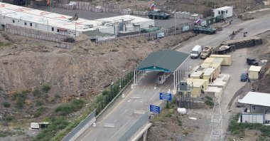 An Azerbaijani checkpoint at the entry of the Lachin corridor, Azerbaijan, July 30, 2023. (AFP Photo)