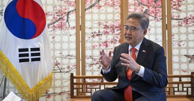 South Korean Foreign Minister Park Jin speaks during an interview, in Ankara, Türkiye, July 31, 2023. (AA Photo)