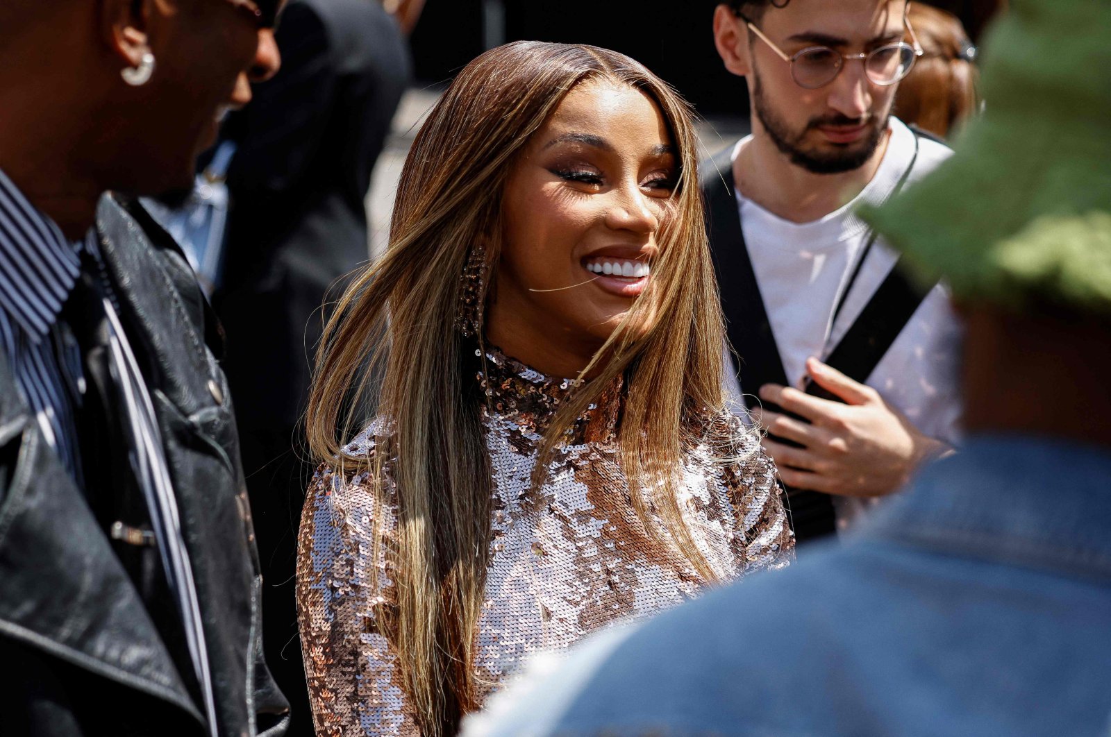 U.S. singer Belcalis Marlenis Almanzar Cephus aka Cardi B leaves after attending the Fendi runway during the Women&#039;s Haute-Couture Fall/Winter 2023/2024 Fashion Week in Paris, France, July 6, 2023. (AFP Photo)