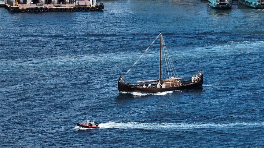 Aerial view of the &quot;Saga Farmann&quot; ship sailing through the waters of the Marmara Sea, Istanbul, Türkiye, Aug. 1, 2023. (AA Photo)
