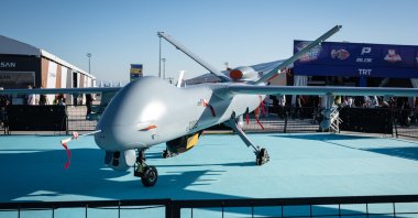 TAI&#039;s Anka drone on display during Türkiye&#039;s aerospace and technology festival Teknofest, in Istanbul, Türkiye, Sept. 26, 2021.
