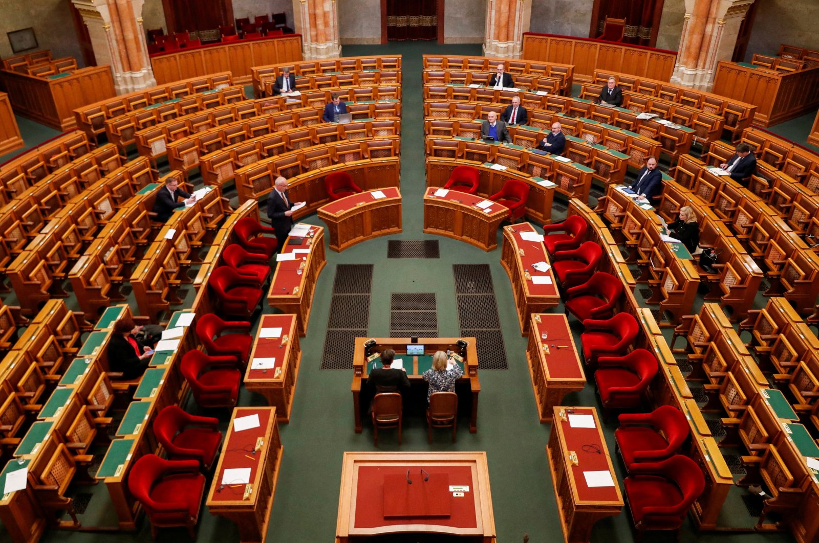 A general view as the Hungarian Parliament starts debating the ratification of Finland and Sweden&#039;s NATO membership in Budapest, Hungary, March 1, 2023. (Reuters Photo)